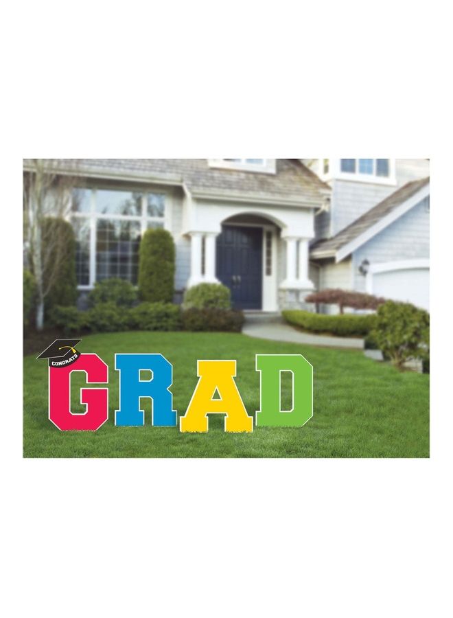 Amscan 4-Piece Graduation Multicolor Yard Stakes Decorations Party Supplies
