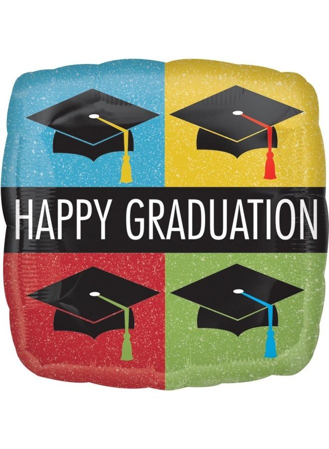 Anagram Happy Graduation Caps Square Foil Balloon 