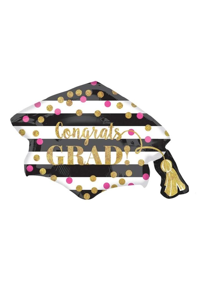 Anagram Congrats Graduation Cap Shaped Balloon 55x78cm Decorations Party Supplies 55x78cm