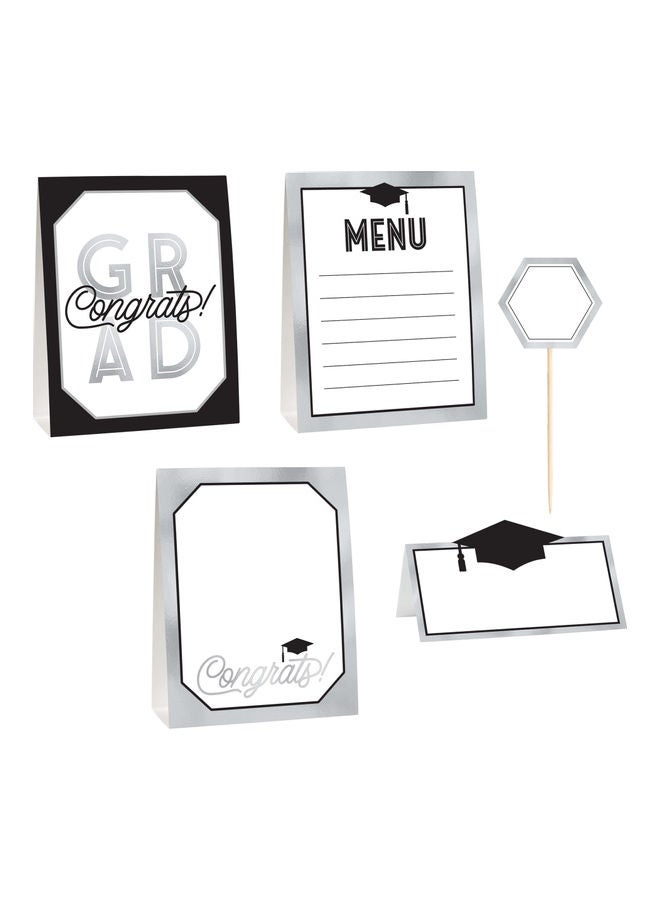 Amscan 12-Piece Grad Grid Mini Buffet Decorating Kit for Graduation Party Supplies
