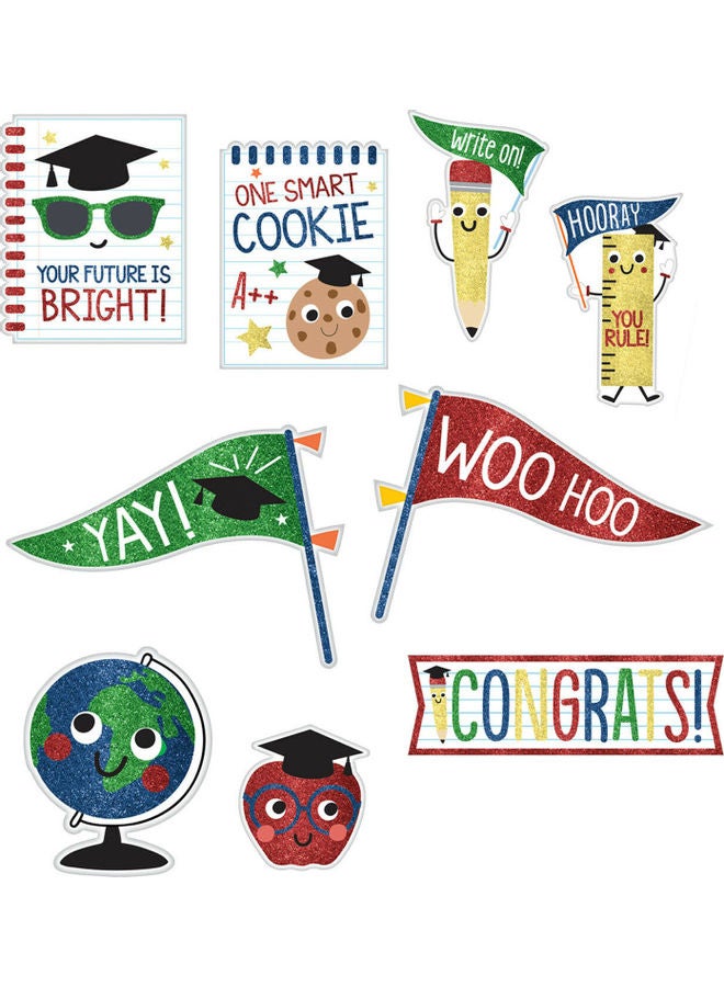 Amscan 9-Piece Future Dreams Glitter Cutouts Party Decorations Party Supplies