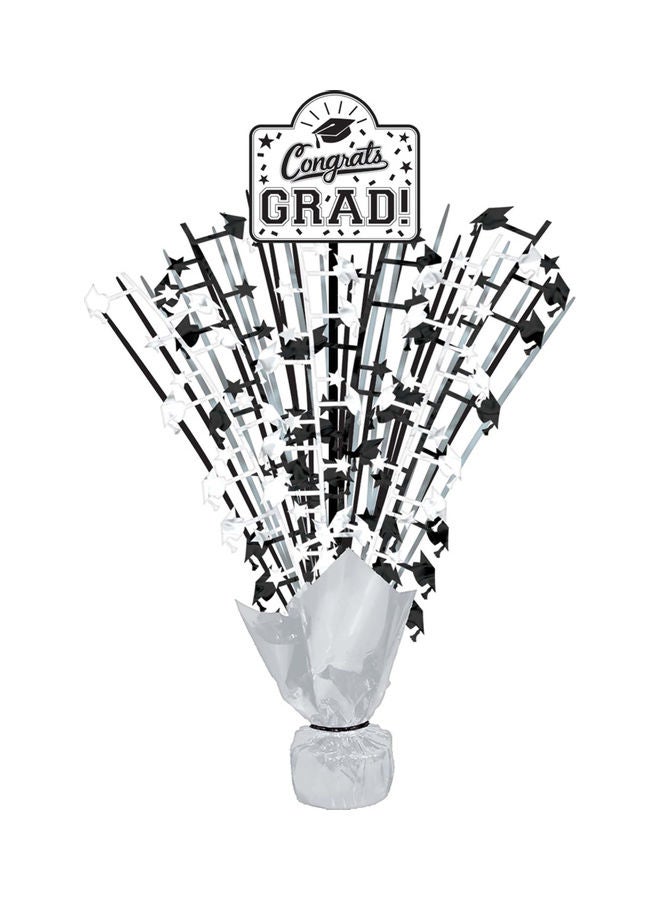 أمسكان قطعة زينة الطاولة بمناسبة التخرج بلون أبيض مع قطعة تثبيت في الأسفل