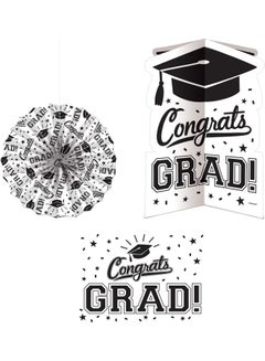 Amscan Congrats Grad White Room Decorating Kit Graduation Party ...