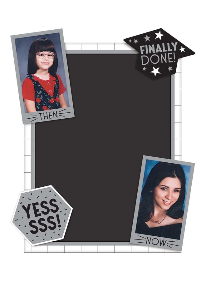Amscan Grad Grid Chalkborad Easel With Photo Holder Graduation Party Supplies