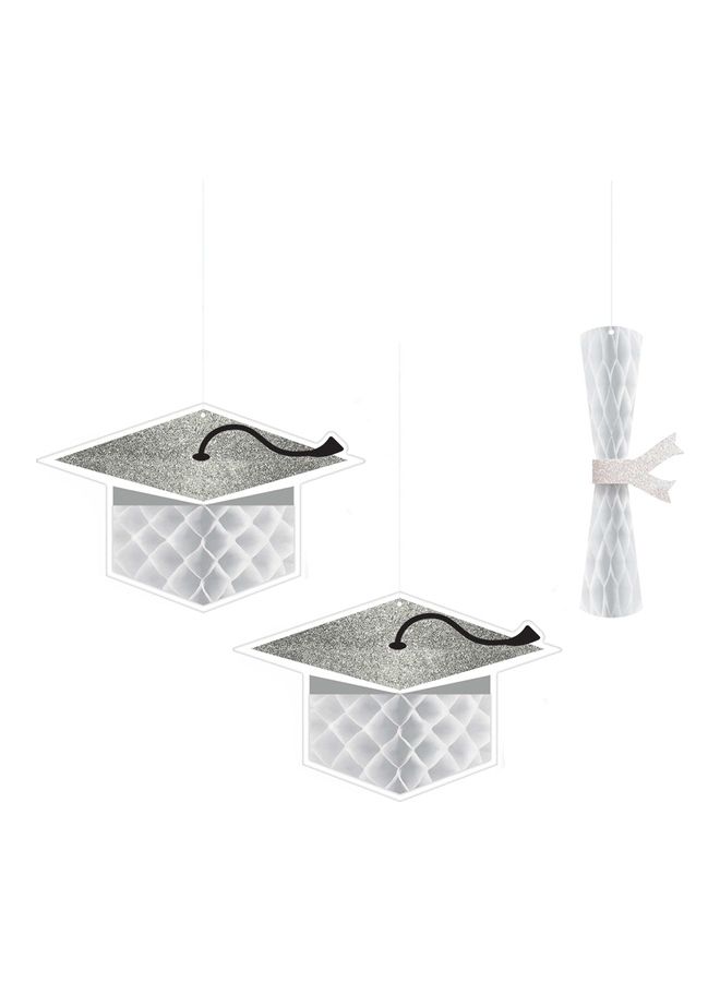 Amscan 3-Piece School Pride White Honeycombs Graduation Party Supplies
