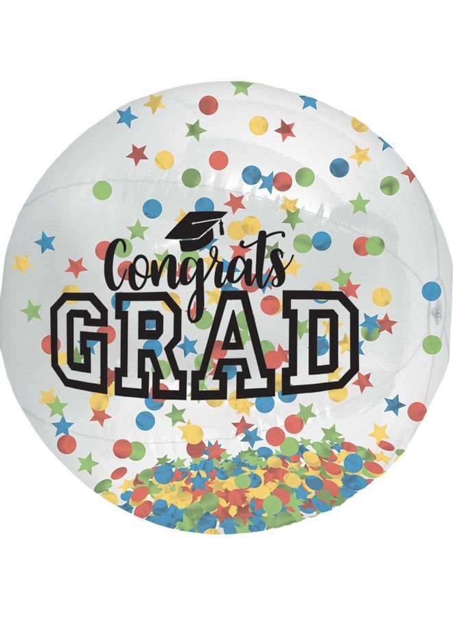 Amscan Grad Large Inflatable Autograph Confetti Ball Graduation Party Supplies
