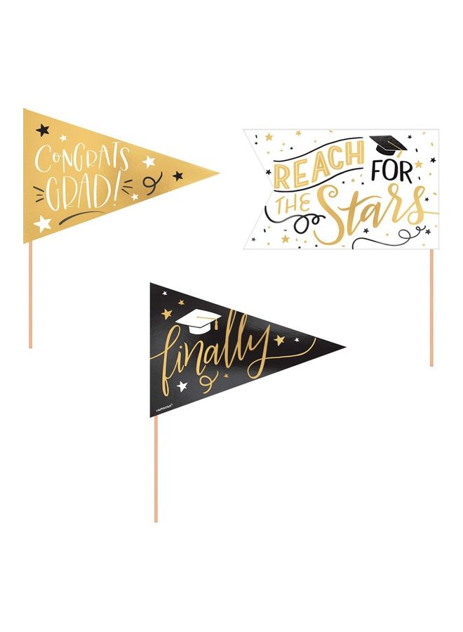 Amscan 6-Piece Grad Pennants Foil With Plastic Picks