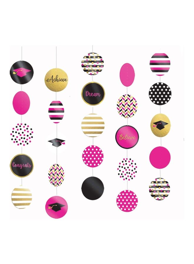 طقم زينة معلقة لحفلات التخرج مزينة بقصاصات ملونة ذهبية مكون من 5 قطع