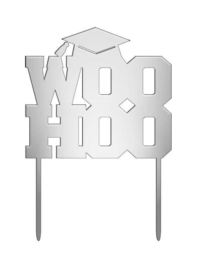 Amscan Woo Hoo Silver Plastic Cake Topper for Birthday Party Decorations, Party Celebration 