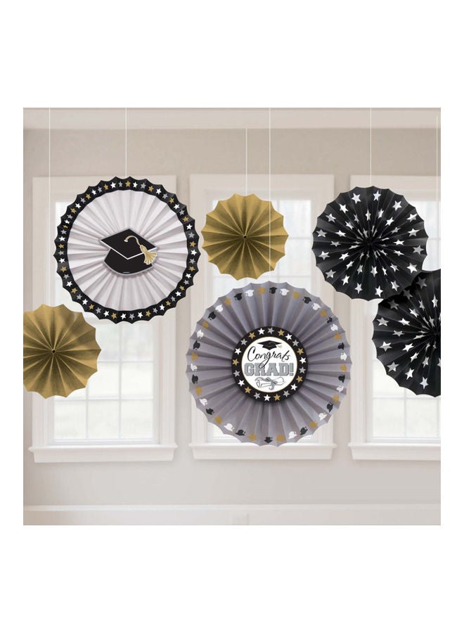 Amscan 6-Piece Graduation Paper Fan Decoration