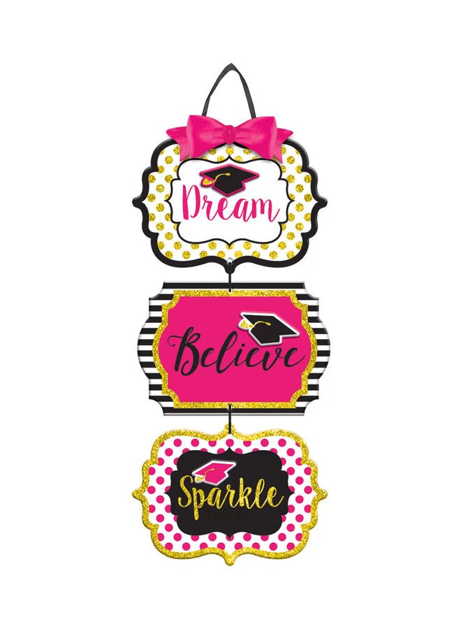 Amscan Gold Confetti Grad Sparkle Glitter Sign Decorations Party Supplies