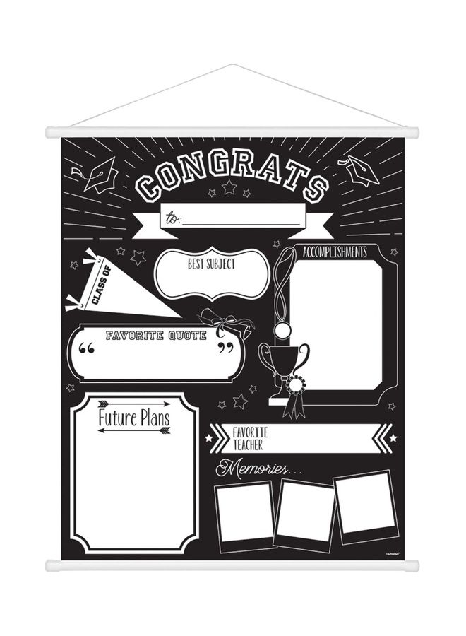 Amscan Grad Chalkboard Milestone Sign Decorations Party Supplies