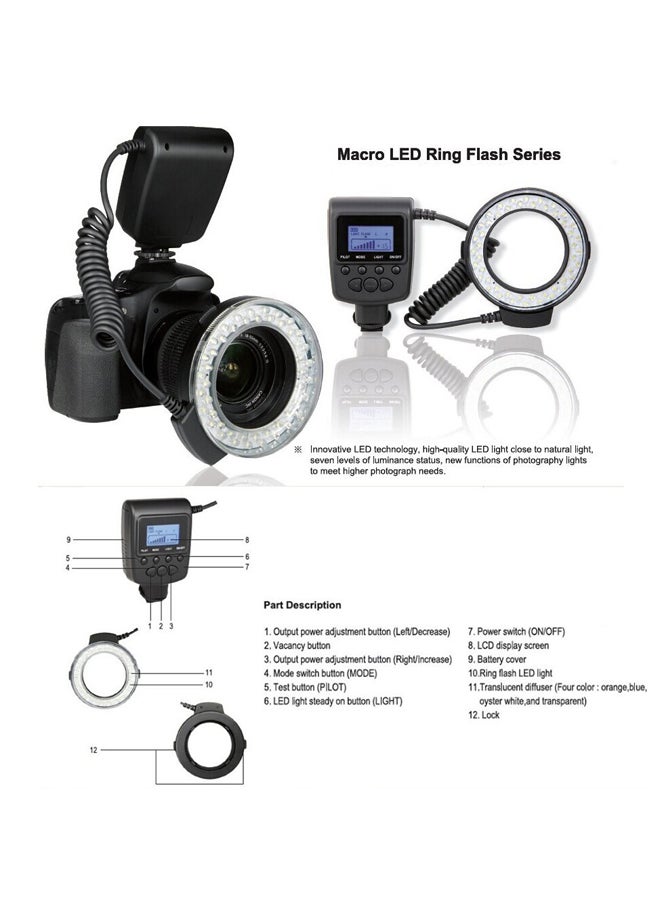 ANDOER - RF-550D 48 LED Ring Flash Light Black/White - Image 1