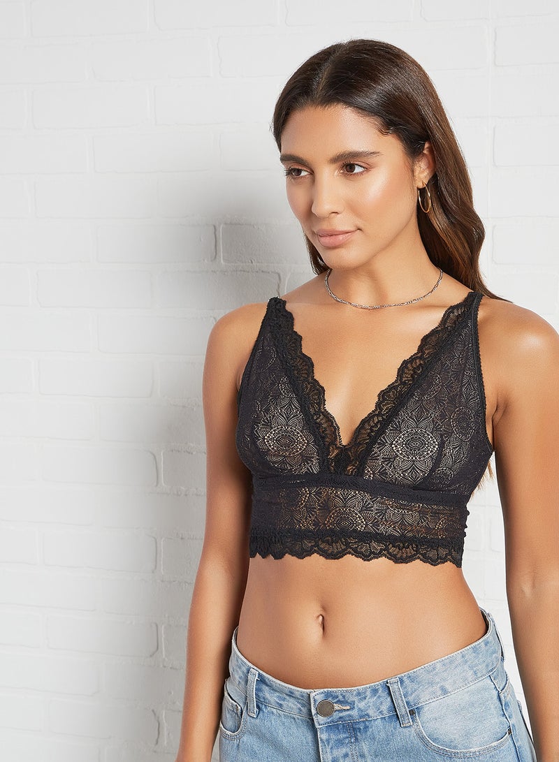 اندر بروتكشن حمالة صدر فابيان بتصميم من الدانتيل أسود - Image 1