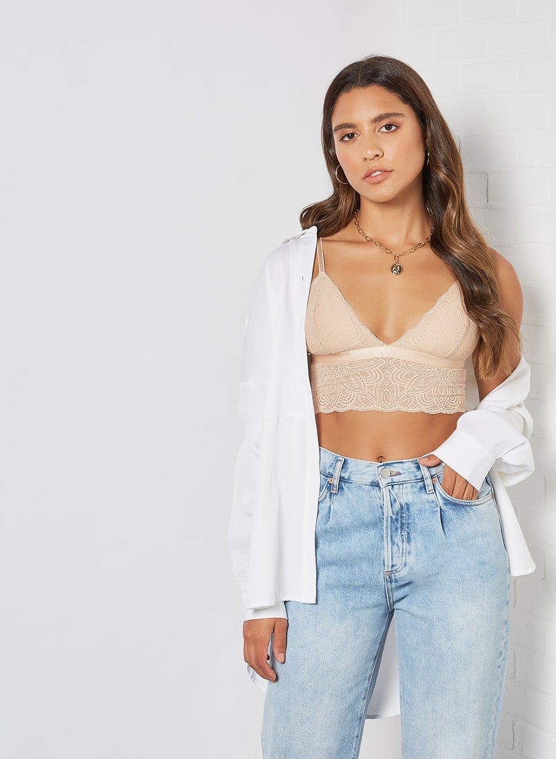 underprotection - Luna Lace Bralette Light Beige - Image 1