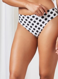 trendyol Polka Dot Bikini Bottom White/Black  - Image 1