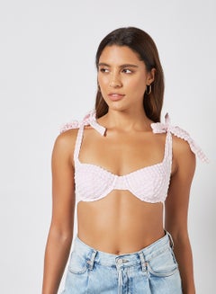 Bow Detail Bikini Top Pink