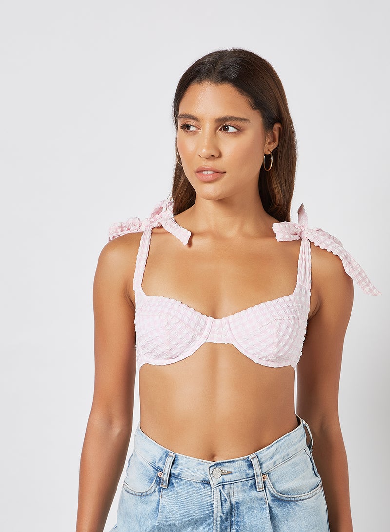 trendyol - Bow Detail Bikini Top Pink - Image 1