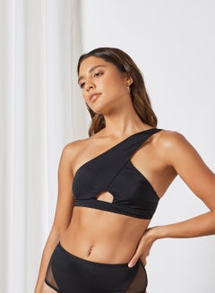 trendyol Cut-Out Detail Bikini Top Black  - Image 1