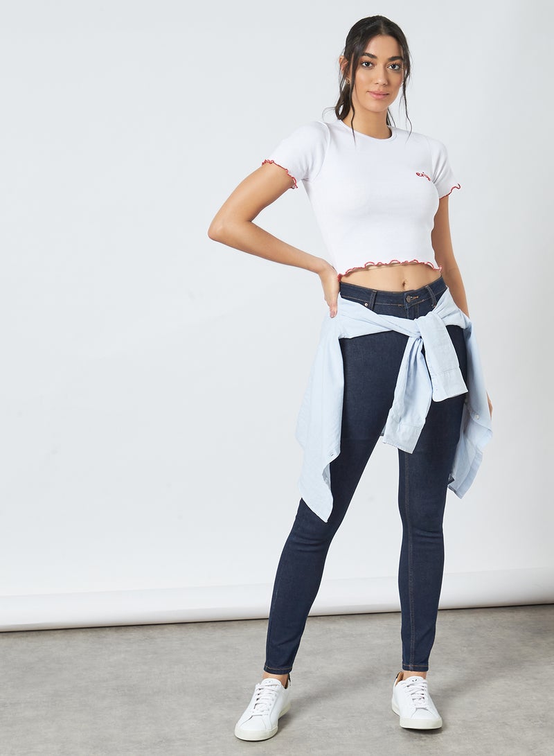 trendyol - Lettuce Trim T-Shirt White - Image 1