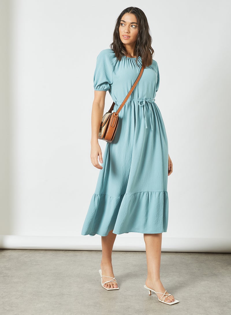 trendyol Waist Tie Midi Dress Mint  - Image 1