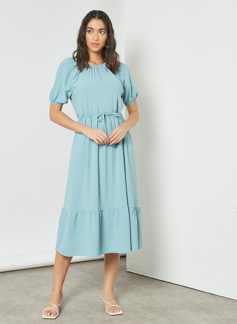 trendyol Waist Tie Midi Dress Mint  - Image 4