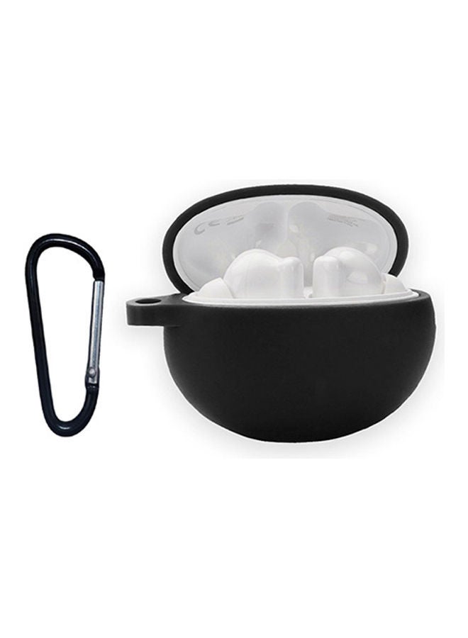 S-Color Protective Silicone Case With Carabiner For Huawei FreeBuds 4i Black - Image 1