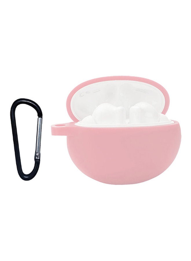 S-Color Protective Silicone Case With Carabiner For Huawei FreeBuds 4i Pink - Image 1