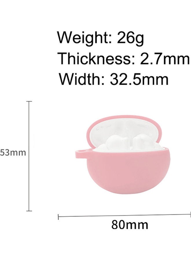 S-Color Protective Silicone Case With Carabiner For Huawei FreeBuds 4i Pink - Image 3