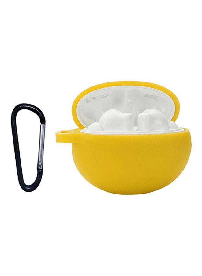 S-Color Protective Silicone Case With Carabiner For Huawei FreeBuds 4i Yellow - Image 1