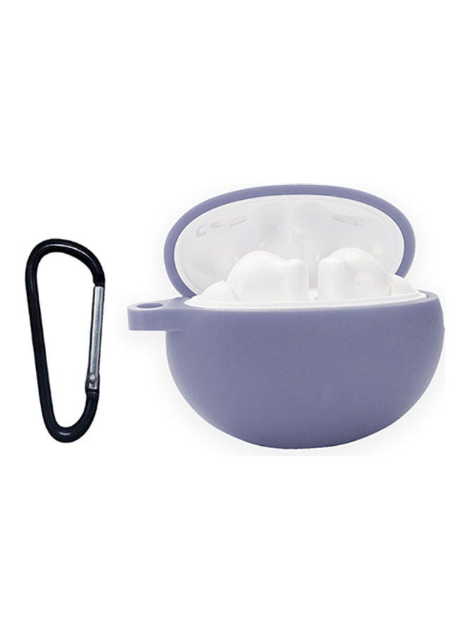 S-Color Protective Silicone Case With Carabiner For Huawei FreeBuds 4i Lavender Grey - Image 1
