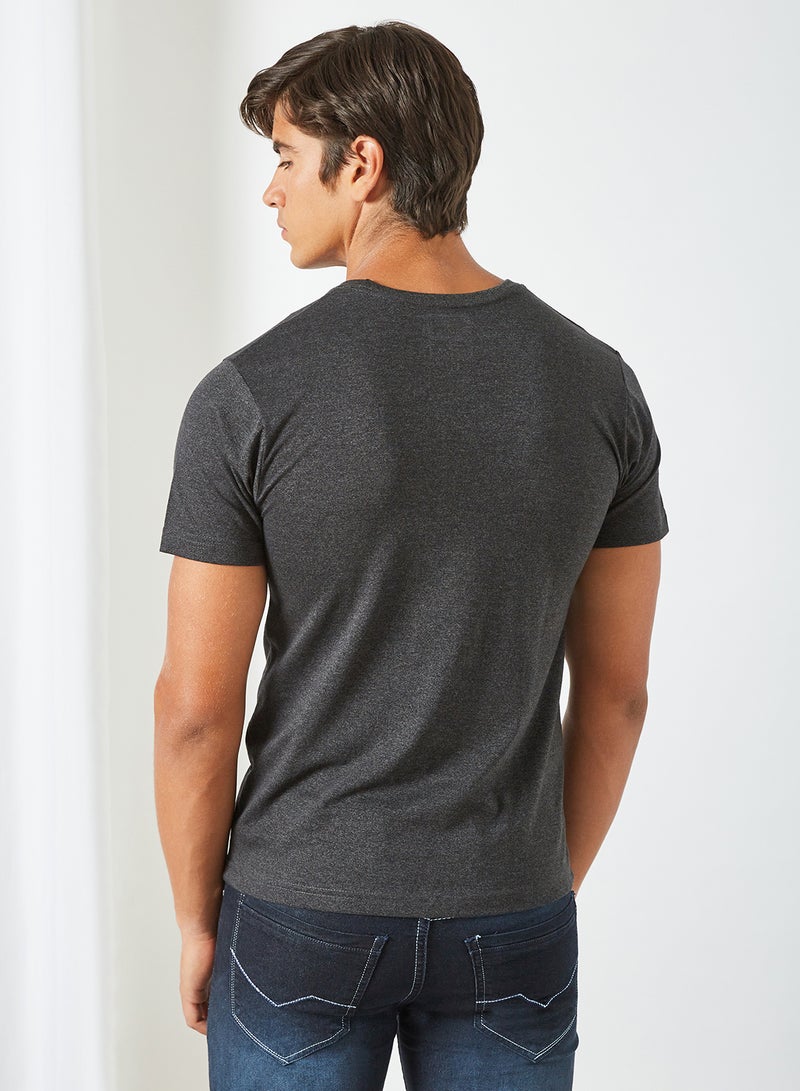 Breakpoint Round Neck Printed T-Shirt Black - Image 2