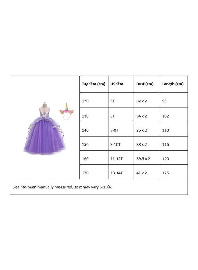 We Happy - Girls Unicorn Floral Birthday Party Wear Princess Tutu Dresses Purple - Image 1