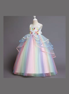 We Happy Girls Unicorn Floral Birthday Party Wear Princess Tutu Dresses Multicolour  - Image 2