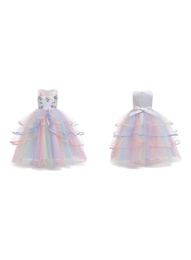 We Happy Girls Unicorn Floral Birthday Party Wear Princess Tutu Dresses Multicolour  - Image 5