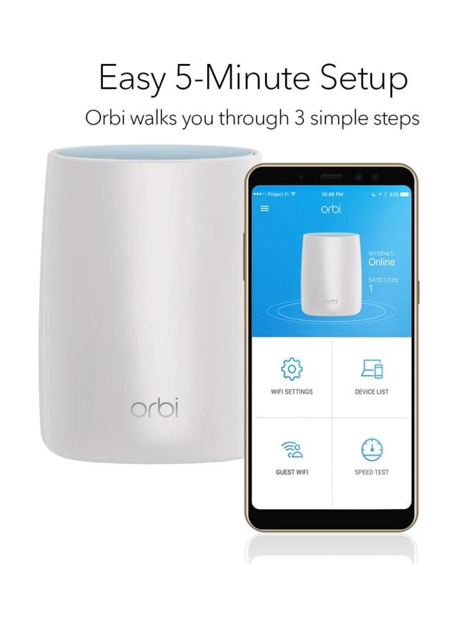 NETGEAR - Orbi Whole Home Mesh WiFi System Upto 3000 sq.ft White/Blue - Image 1