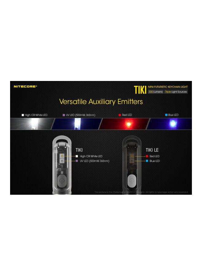 NITECORE - TIKI Mini Futuristic LED Keychain Light 300 Lumens-Built-in Rechargeable Li-ion battery 71meter - Image 1