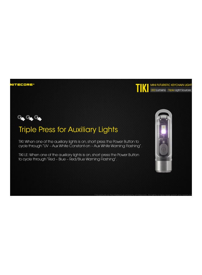 NITECORE - TIKI Mini Futuristic LED Keychain Light 300 Lumens-Built-in Rechargeable Li-ion battery 71meter - Image 1