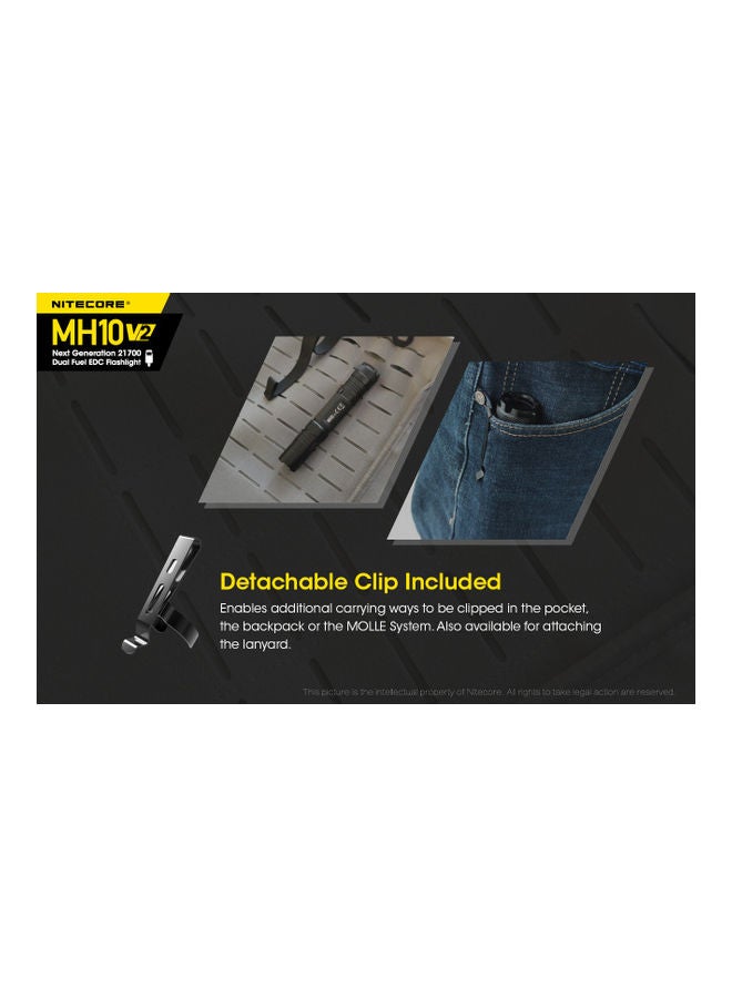 NITECORE - MH10 v2 1200 Lumen USB-C Rechargeable EDC Flashlight with Battery, Hard Holster and LumenTac Battery Case - Image 1