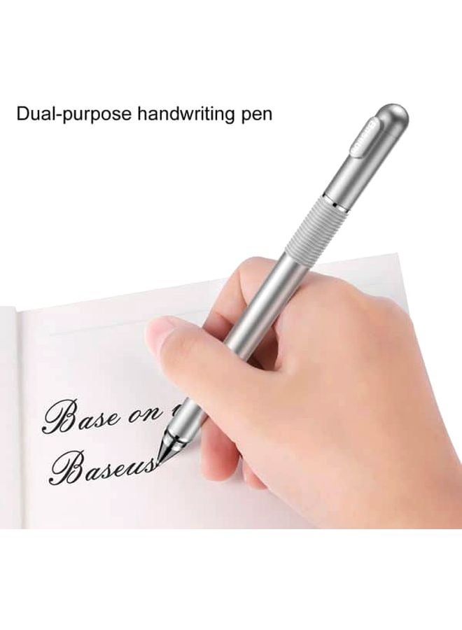 Baseus - Golden Cudgel Capacitive Stylus Comfortable with Smartphones, Tablets, Navigation, Touch Screen Computer Silver - Image 1
