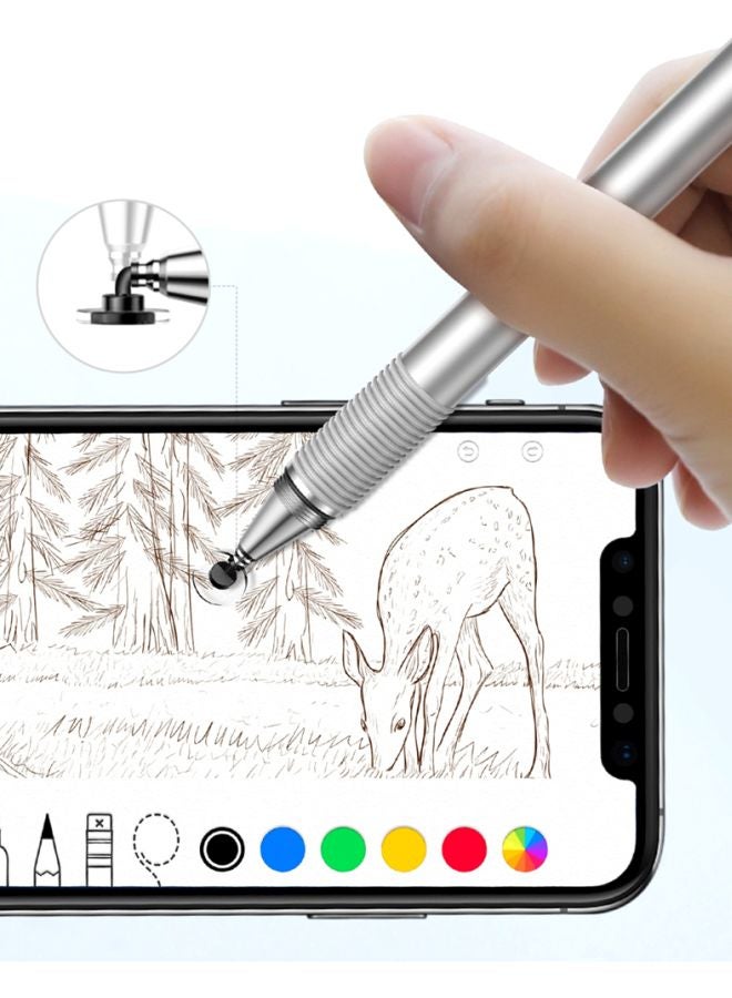Baseus - Golden Cudgel Capacitive Stylus Comfortable with Smartphones, Tablets, Navigation, Touch Screen Computer Silver - Image 1
