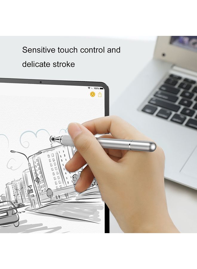 Baseus - Golden Cudgel Capacitive Stylus Comfortable with Smartphones, Tablets, Navigation, Touch Screen Computer Silver - Image 1