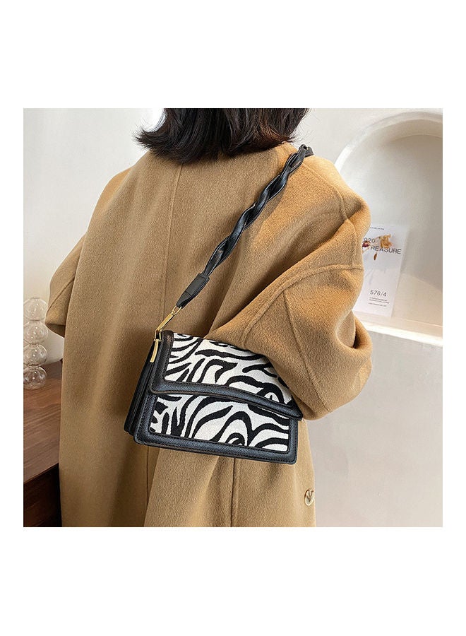 Zebra Print Crossbody Bag Black/White  - Image 2