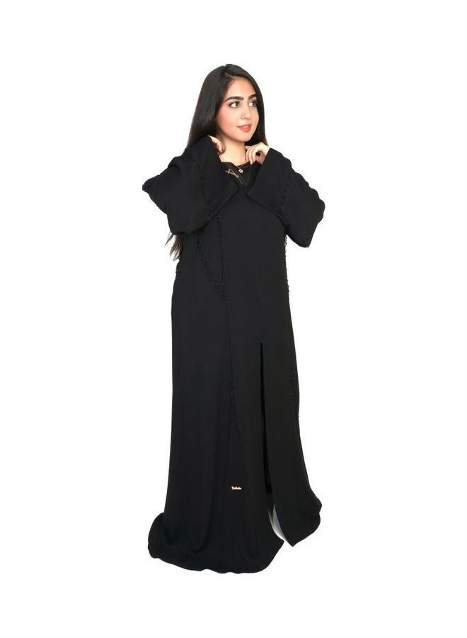 عباية كوراشيا بلمسة نهائية مناسبة للعمل أسود - Image 1