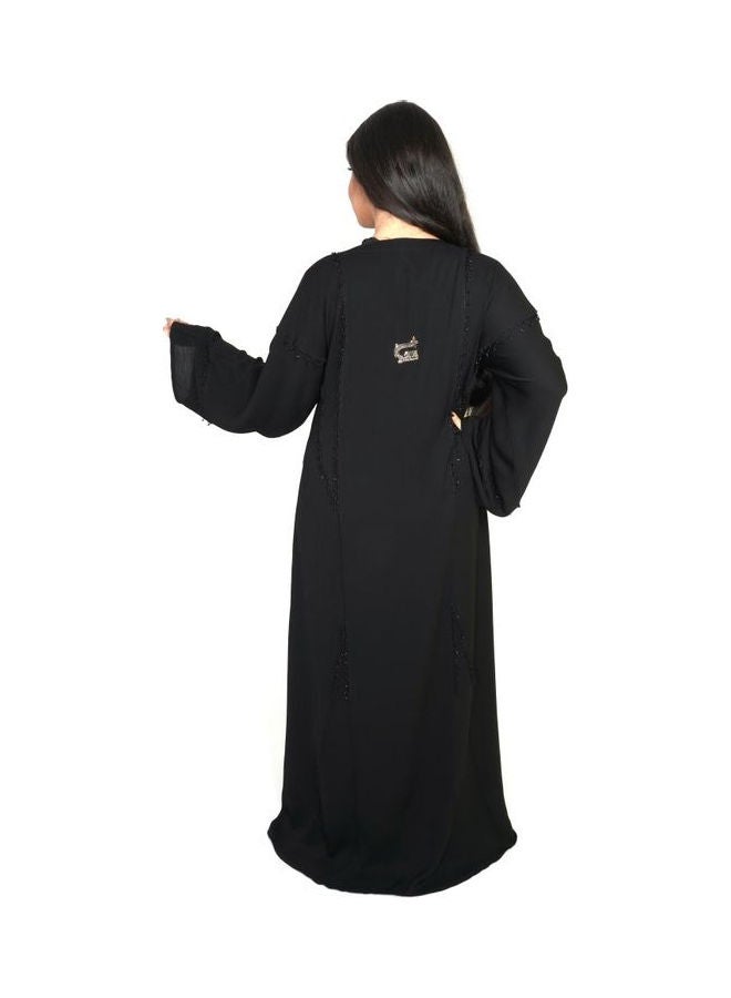 عباية كوراشيا بلمسة نهائية مناسبة للعمل أسود - Image 2