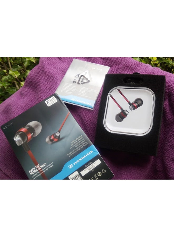 Sennheiser - CX 3.00 Wired In-Ear Earphones Red/Black/Grey - Image 1
