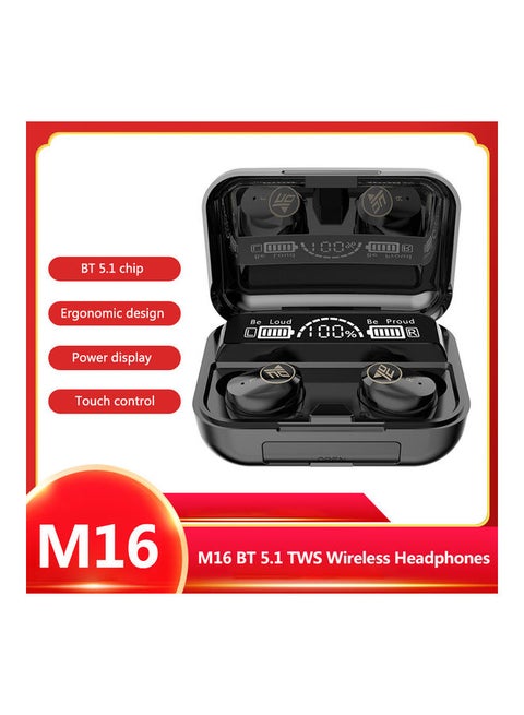 M16 TWS Bluetooth 5.0 Wireless Headphones Black