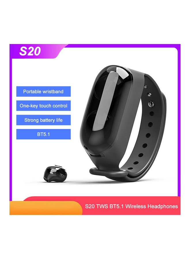 سماعة رأس لاسلكية S20 TWS تعمل بتقنية البلوتوث 5.1 أسود - Image 1