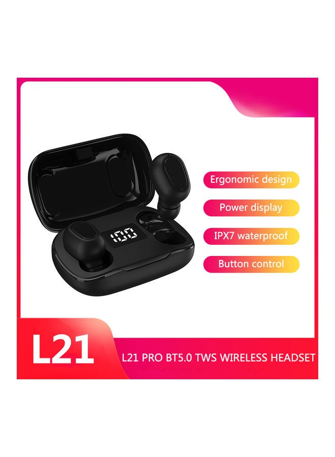 سماعة رأس لاسلكية L21 برو TWS تعمل بتقنية البلوتوث 5.0 أسود - Image 1