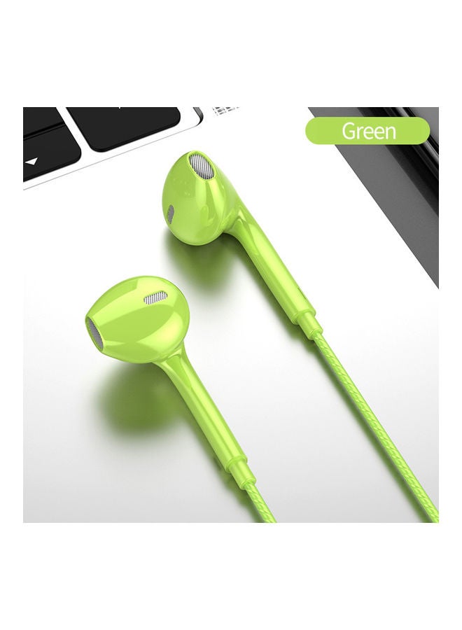 Wired In-Ear Earphones With Mic Green - Image 3